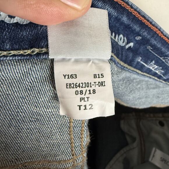 Eddie Bauer Jeans Womens 12T Blue Denim Curvy 5-Pockets Bootcut Leg Zip Fly - Picture 15 of 16